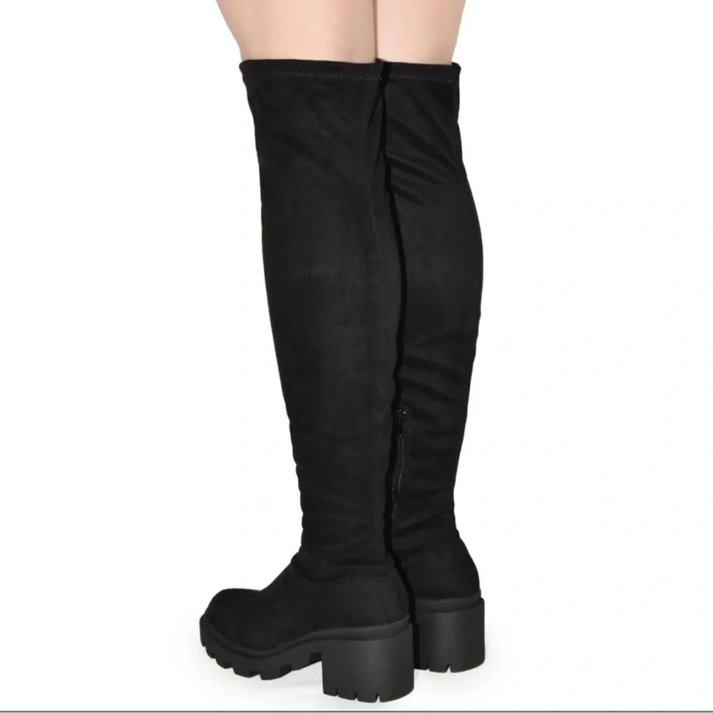 Black Over the Knee Platform Boots